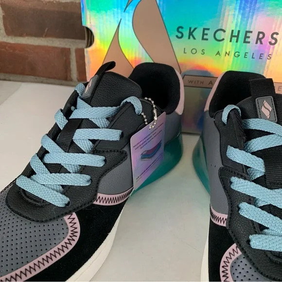 Skechers Womens Double Gloss- Blocked Up Athletic Training Shoes Sneakers US 9 M - Picture 4 of 10